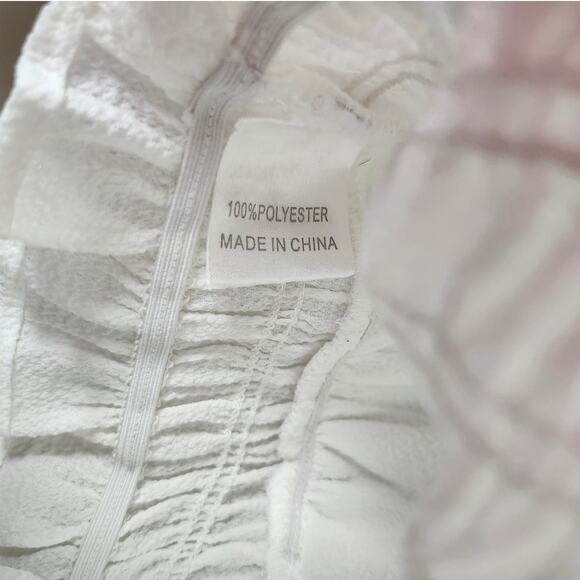 Princess Polly Crop Top Ruffle Short Puff Sleeves Tie Back Smocked Size 2 - Picture 4 of 4